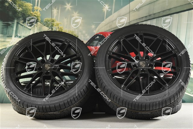 22-inch RS Spyder Design winter wheel set, rims 9J x 22 ET29 + 11J x 22 ET47 + Continental winter tyres 255/40 R22 + 295/35 R22, black satin matt