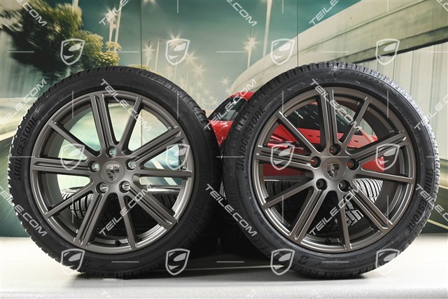 20-inch Panamera Turbo Winter wheel set, wheel rims 9,5J x 20 ET71 + 10,5J x 20 ET71 + NEW Bridgestone winter tyres 275/40 R20 + 315/35 R20, Turbonite