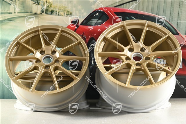 20-inch "Spyder" / "718 Sport" wheel rim set, rims 8,5J x 20 ET57 + 10,5J x 20 ET47, Aurum satin mat