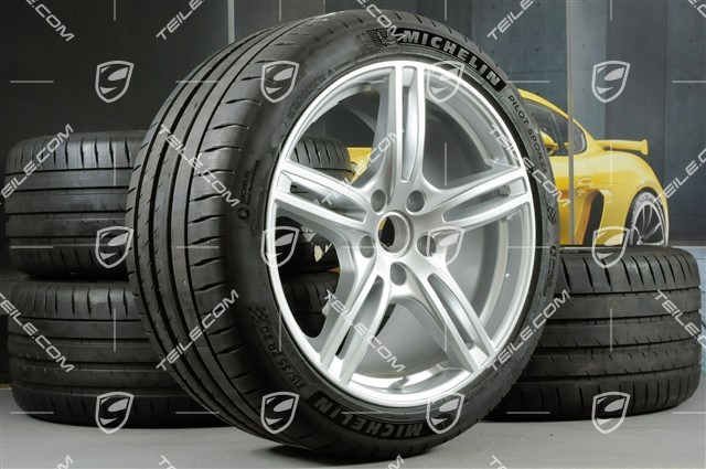 20-inch Panamera Turbo summer wheel set, rims 9,5J x 20 ET71 + 11,5J x 20 ET68 + NEW Michelin summer tires 275/40 ZR20 + 315/35 ZR20, with TPM