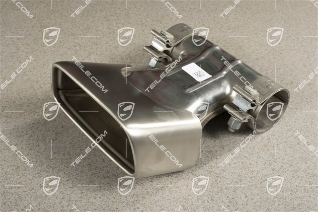 Tail pipe, oval, brushed steinless steel