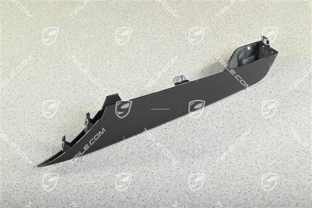 Trim cover for front bumper retaining frame, upper part, Matte Black, L