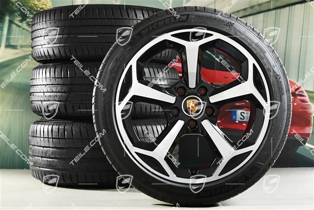 20" koła letnie Offroad Design, komplet, felgi 9J x 20 ET54 + 11J x 20 ET60 + opony letnie Michelin 245/45 R20 + 285/40 R20, czarny wysoki połysk