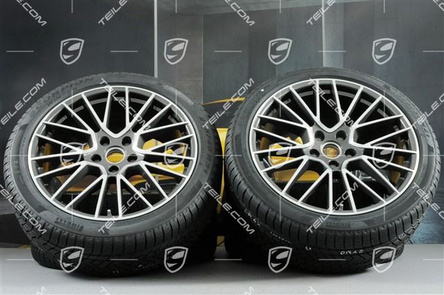 21" Cayenne COUPÉ RS Spyder Winterräder Satz, Felgen 9,5J x 21 ET46 + 11,0J x 21 ET49 + NEUE Pirelli Winterreifen 275/40 R21 + 305/35 R21, mit RDK-Sensoren