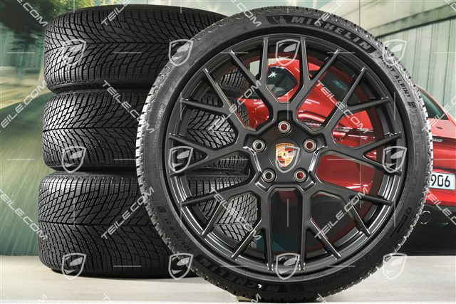 20"+21" RS Spyder Design winter wheel set, wheel rims 8,5J x 20 ET50 + 11J x 21 ET82 + NEW Michelin winter tyres 245/35 R20 + 305/30 R21, with TPMS, Anthracite Grey