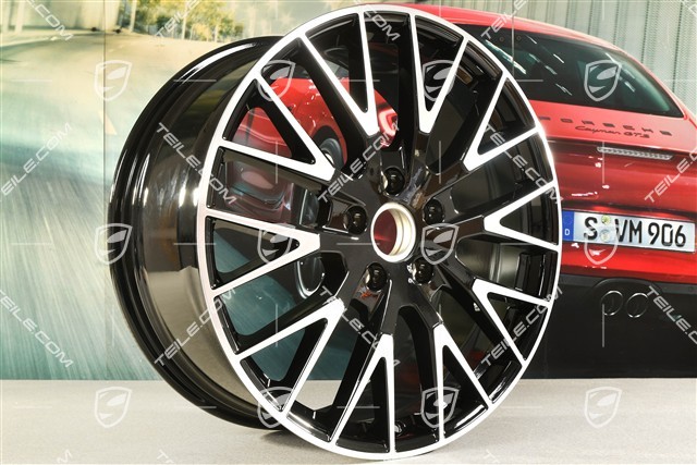 21-inch wheel rim set Panamera Exclusive Design, 9,5J x 21 ET71 + 11,5J x 21 ET69, black high gloss