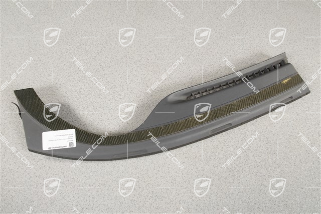 Defroster trim, CARBON, bad visual condition, R