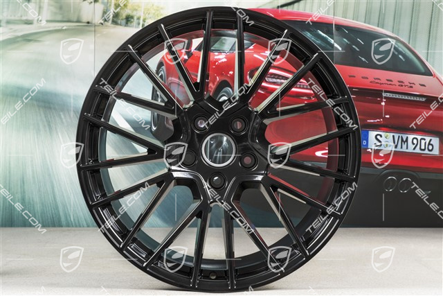 21" Felgensatz Cayenne RS Spyder, 11J x 21 ET58 + 9,5J x 21 ET46, schwarz hochglanz