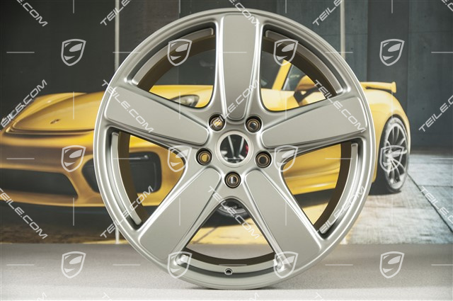 21" komplet felg Cayenne Sport Classic, 10J x 21 ET50, platynowy - matowa satyna