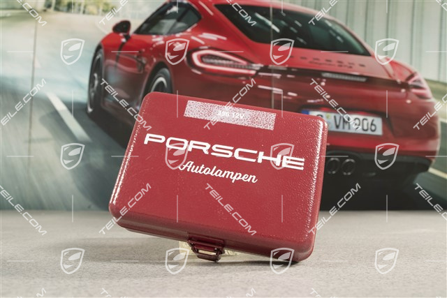 Porsche Classic zapasowe żarówki +  stalowa skrzynka, 12V do Porsche 356 C