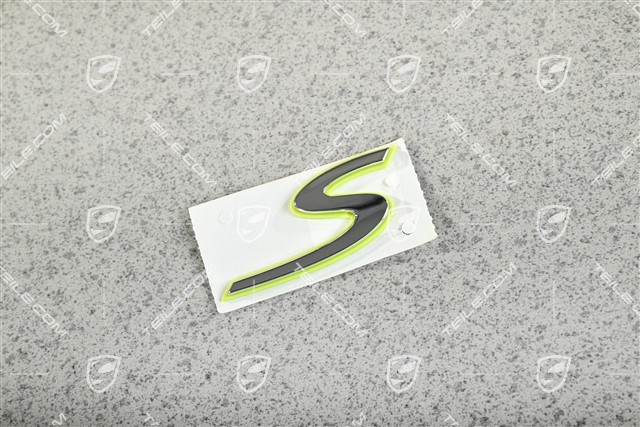 Schriftzug / Abzeichen / Emblem Aufkleber "S", Acid Green