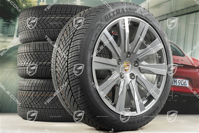 20-inch Taycan Tequipment Design winter wheel set, rims 9J x 20 ET54 + 11J x 20 ET60 + NEW Goodyear winter tyres 245/45 R20 + 285/40 R20