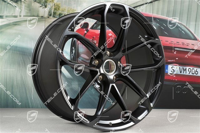 22" GT wheel rim set, 10.5J x 22 ET49 + 11.5J x 22 ET52, satin black semi-matt