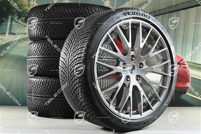 21-inch Panamera Exclusive Design Winter wheel set, wheel rims 9,5J x 21 ET71 + 10,5J x 21 ET71 + Michelin winter tyres 275/35 R21 + 315/30 R21, Platin Silver