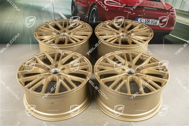 21" Felgensatz Panamera Exclusive Design Sport, 9,5J x 21 ET71 + 11,5J x 21 ET69, Aurum Seidenmatt