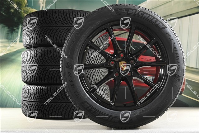 20" Cayenne Design Winterräder Satz, Felgen 9J x 20 ET50 + 10,5J x 20 ET64 + NEUE Michelin Winterreifen 255/55 R20 + 295/45 R20, mit RDK-Sensoren