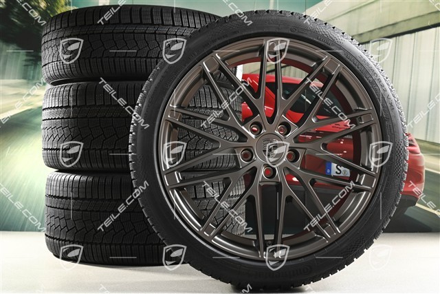 22-inch Macan RS Spyder Design winter wheel set, rims 9J x 22 ET29 + 11J x 22 ET47 + Continental winter tyres 255/40 R22 + 295/35 R22, Turbonit