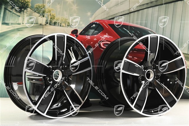 20" Komplet felg Carrera Sport, 8,5J x 20 ET49 + 11,5J x 20 ET56, czarny wysoki połysk