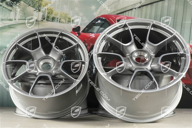 20"+21" komplet felg Turbo S Exclusive Design, 9,5J x 20 ET44 + 12J x 21 ET70, platynowy srebrny