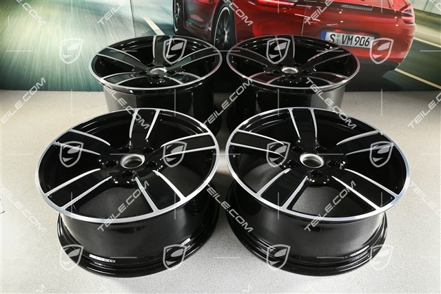 20" Komplet felg Carrera Sport, 8,5J x 20 ET49 + 11,5J x 20 ET56, czarny wysoki połysk