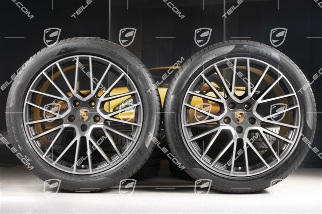 21" Cayenne RS Spyder Sommerräder Satz, Felgen 9,5J x 21 ET46 + 11,0J x 21 ET58 + NEUE Pirelli P Zero Sommerreifen 285/40 R21 + 315/35 R21, mit RDK-Sensoren