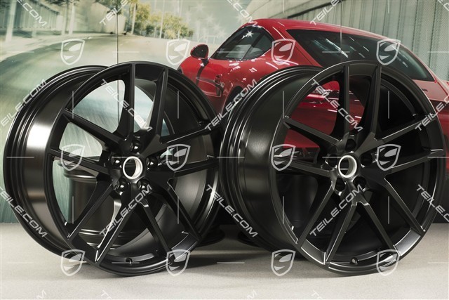 20" komplet felg Macan S, 9J x 20 ET26 + 10J x 20 ET19, czarny półmat