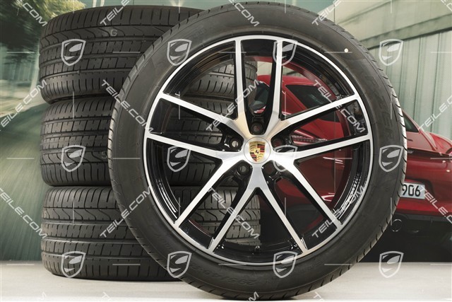 20" "Macan S" Sommerräder Satz, Felgen 9J x 20 ET26 + 10J x 20 ET19 + NEUE Pirelli Sommerreifen 265/45 R20 + 295/40 R20,  mit RDK-Sensoren