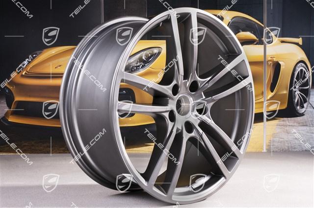 21-inch wheel rim set Cayenne Turbo, 11J x 21 ET58 + 9,5J x 21 ET46, Platinum Satin Matt