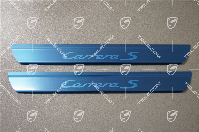 Einstiegleiste, Edelstahl, Schriftzug "Carrera S", Satz L+R