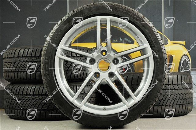 19" Komplet kół zimowych Carrera, 8,5J x 19 ET54 + 11J x 19 ET69 + NOWE opony zimowe Continental 235/40 R19 + 285/35 R19, z czujnikami ciśnienia RDK