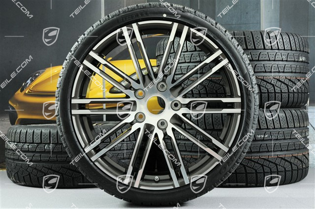 20" Komplet kół zimowych Turbo III, 8,5J x 20 ET51 + 11J x 20 ET70 + NOWE opony zimowe Pirelli 245/35 ZR20 + 295/30 ZR20, z czujnikami ciśnienia RDK