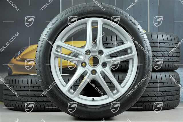 19-inch Panamera Turbo summer wheel set, front 9J x 19 ET60 + rear 10J x 19 ET61 + tyres 255/45 ZR19 + 285/40 ZR19, with TPM