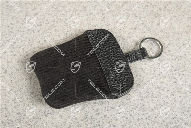 Porsche Classic Etui na klucze, z wytłoczonym herbem Porsche, sztruks