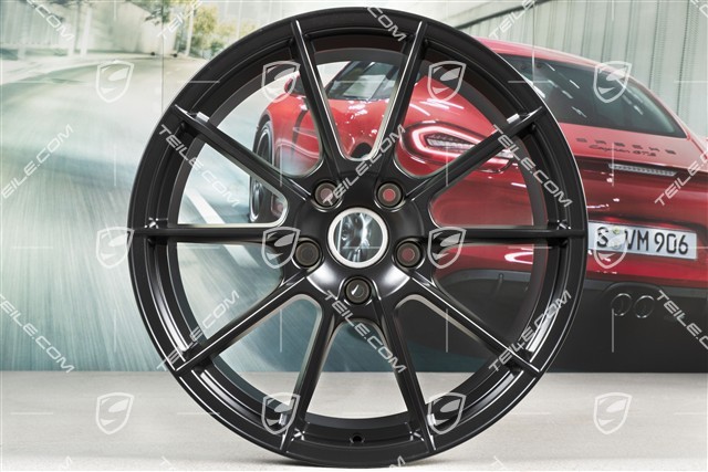 20" wheel rim set "Boxster Spyder", rims 8,5J x 20 ET57 + 10,5J x 20 ET47, black satin matt