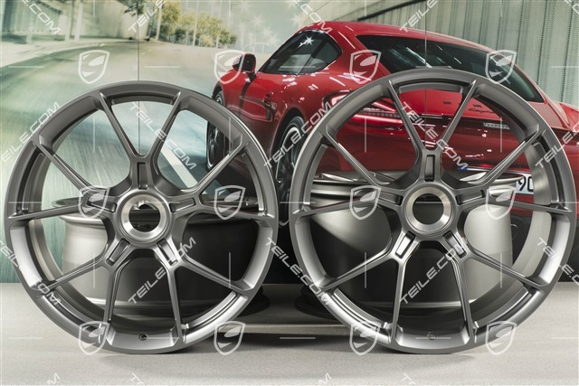 20+21 -inch GT3 wheel rim set, 9,5J x 20 ET46 + 12J x 21 ET45, dark silver