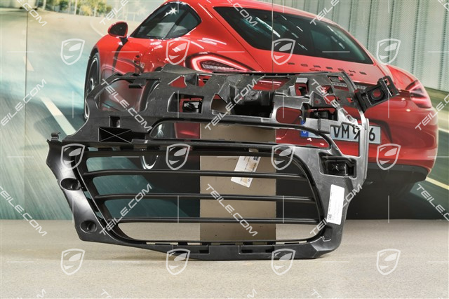 Front bumper retainer frame / grille / vent, lateral, Black matte, L