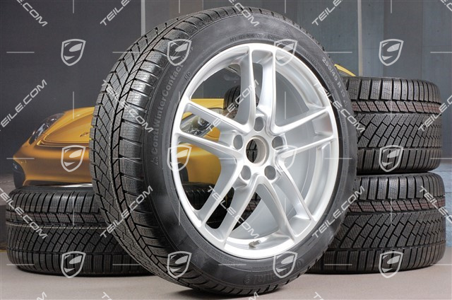 19" Panamera TURBO II koła zimowe, komplet, felgi 9J x 19 ET60 + 10J x 19 ET61 + NOWE opony zimowe Continental 255/45 R19+285/40 R19, czujniki ciśnienia