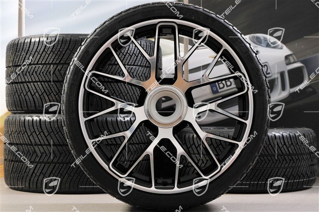 20" Turbo S central locking winter wheel set for Turbo S, wheels 8,5J x 20 ET51 + 11J x 20 ET59 + NEW Michelin Pilot Alpin PA4 winter tyres 245/35 R20+295/30 R20, TPMS