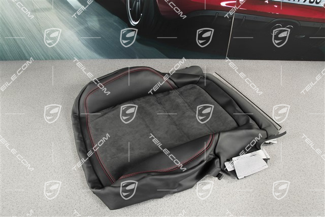 Sitzbezug / Bezug, Sitzkissen, Leder / Alcantara, Schwarz / Karminrot, GTS, L