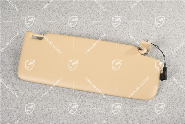 Sonnenblende, mit Spiegel und Leuchte, Luxorbeige, L