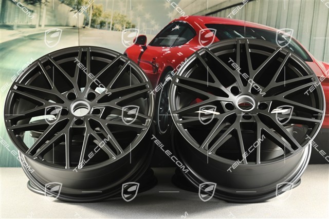 21-inch wheel rim set Cayenne RS Spyder Design, 11J x 21 ET58 + 9,5J x 21 ET46, Turbonite