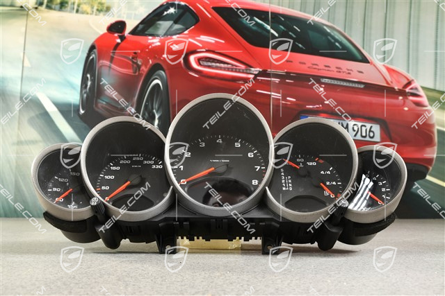 Kombiinstrument, Carrera2/2S/4/4S Tiptronic-Getriebe, Zifferblätter in Schwarz