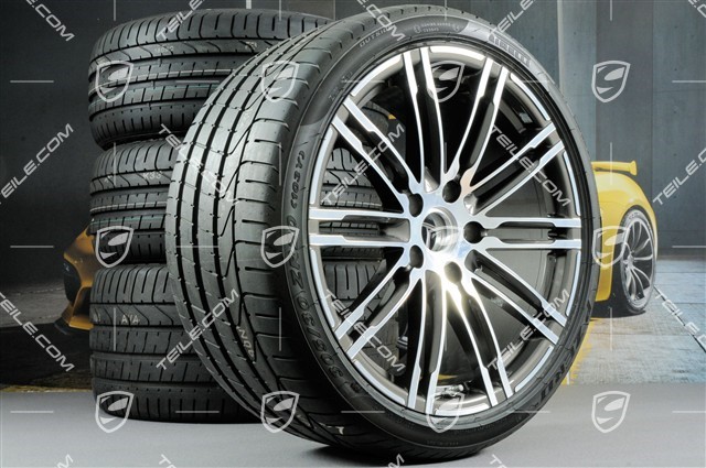 20" Komplet kół letnich Turbo III, felgi 8,5J x 20 ET51 + 11J x 20 ET56, NOWE opony letnie Pirelli P-ZERO 245/35 R20 + 305/30 R20, z czujnikami ciśnienia RDK
