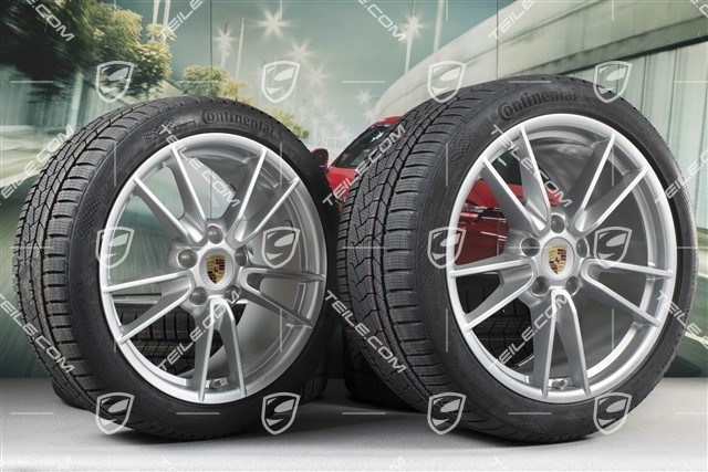19"+20" Carrera Winterräder Satz, Felgen 8,5J x 19 ET52 + 11J x 20 ET66 + Continental Winterreifen 235/40 R19 + 295/35 R20, mit RDK-Sensoren, DOT/Bj. 2022