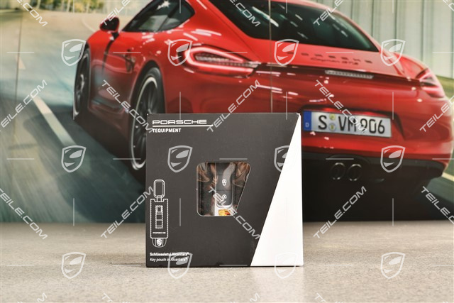 Schlüsseltasche Schlüsseletui aus Alcantara, Schwarz
