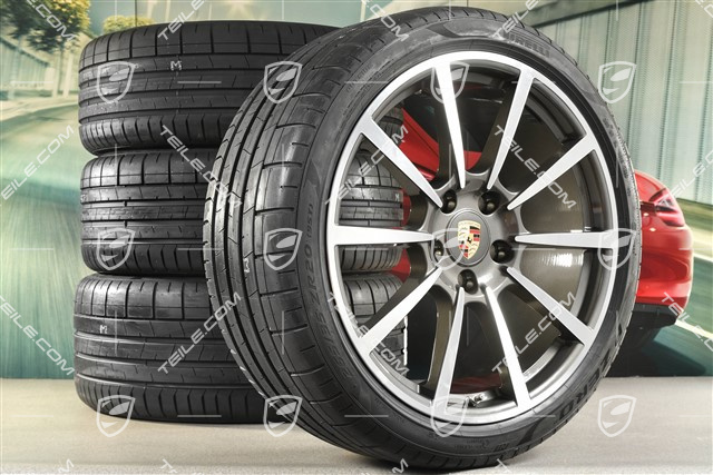20-inch summer wheel set Carrera Classic, rims 8J x 20 ET57 + 9,5J x 20 ET45 + NEW Pirelli PZero summer tyres 235/35 ZR20 + 265/35ZR20, with TPMS