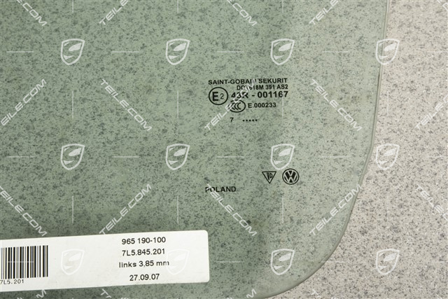 Front door glass, green, L