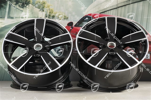 22-inch wheel rim set, Cayenne Sport Classic, 10J x 22 ET48 + 11,5J x 22 ET61, black high gloss