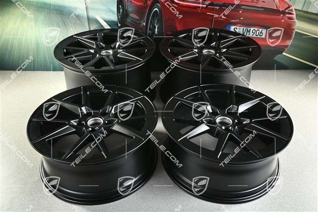 20+21-inch Carrera S wheel rim set, 8,5J x20 ET50 + 11,5J x 21 ET79, black satin matt