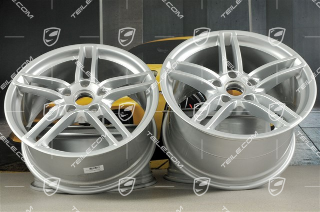 19" Komplet felg Carrera, 8,5J x 19 ET54 + 11J x 19 ET48, srebrne Brilliantsilber